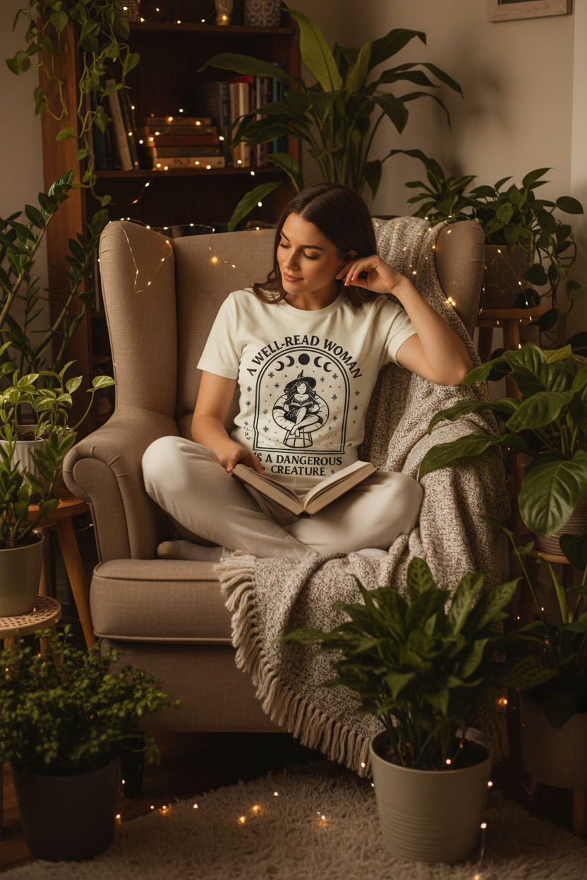 Chair with lush plants