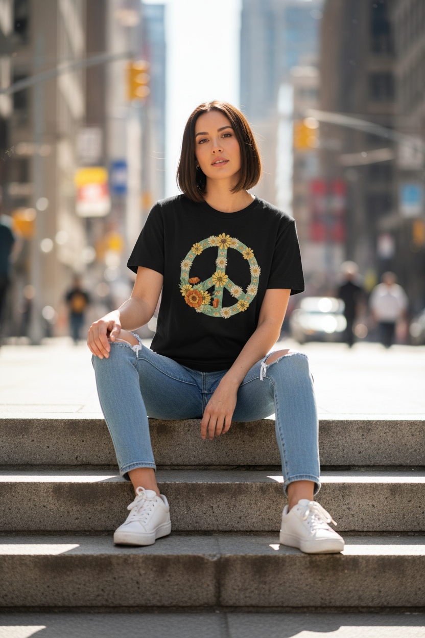 Floral Peace Black - Sitting