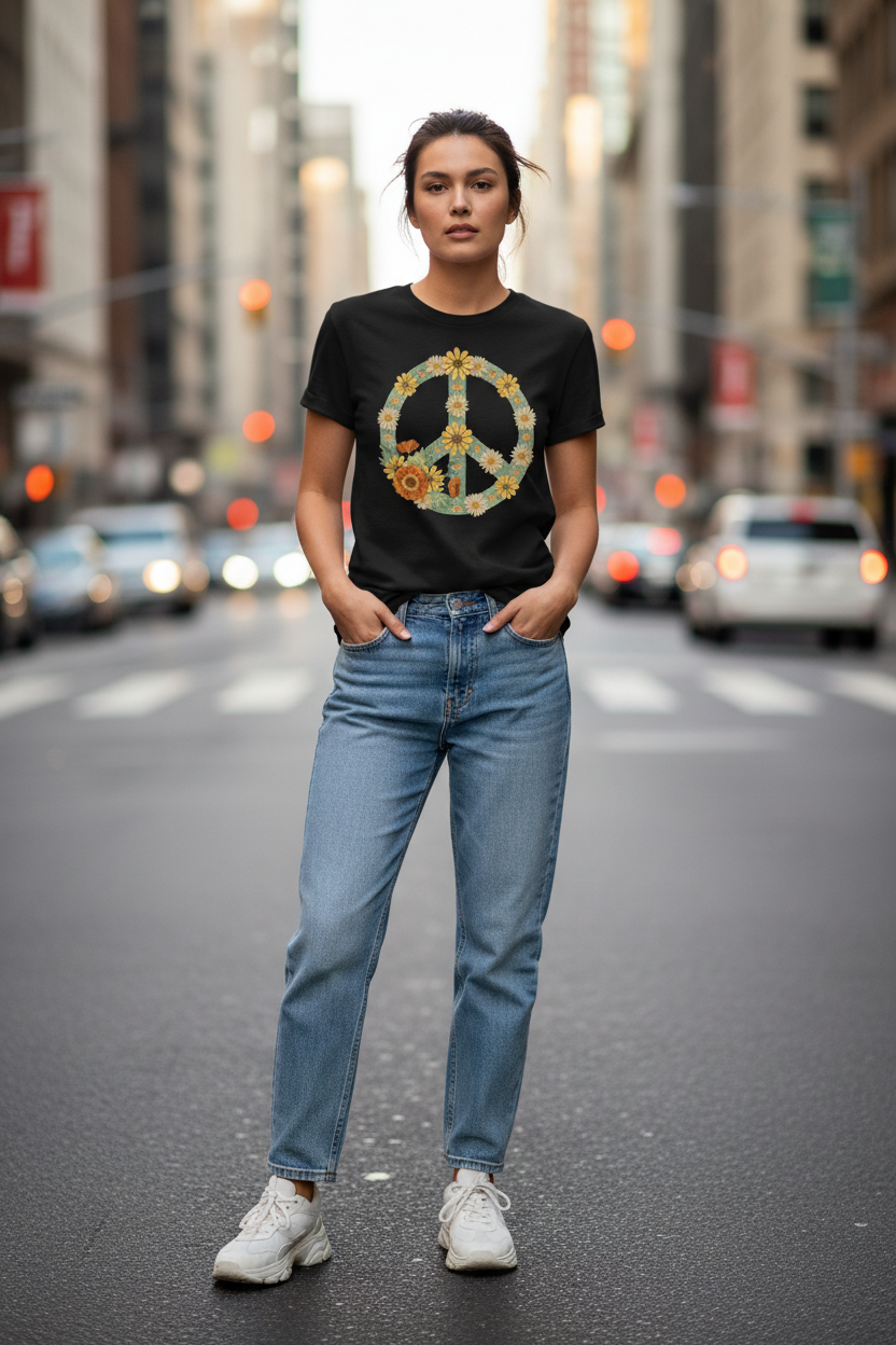 Floral Peace Black - Standing