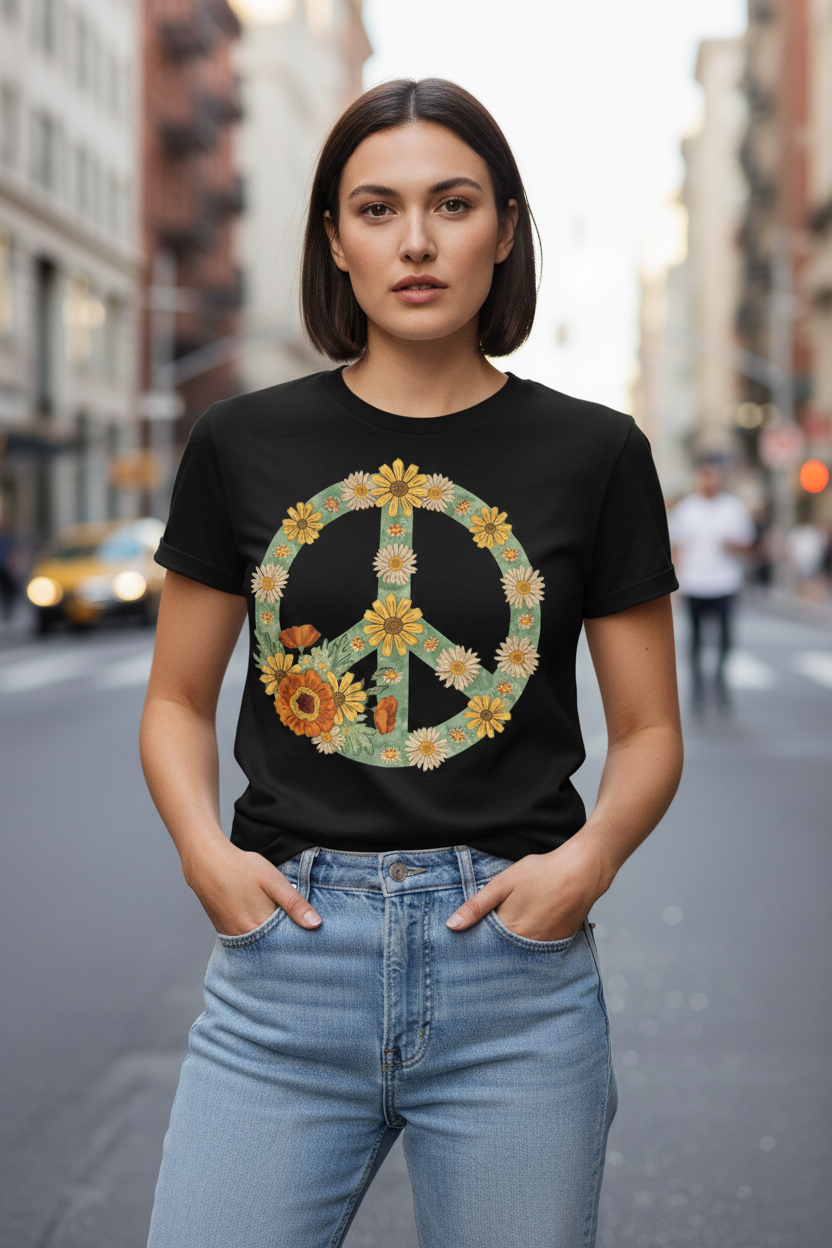 Floral Peace Black - Tucked
