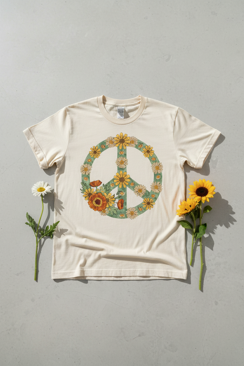 Floral Peace Cream - Lay Flat