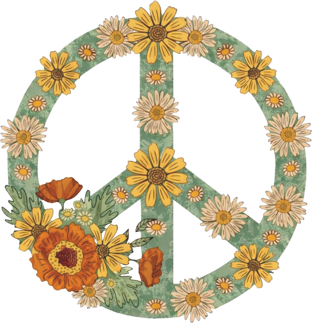 🌸 Floral Peace Sign T-Shirt | Daisy & Sunflower ☮️