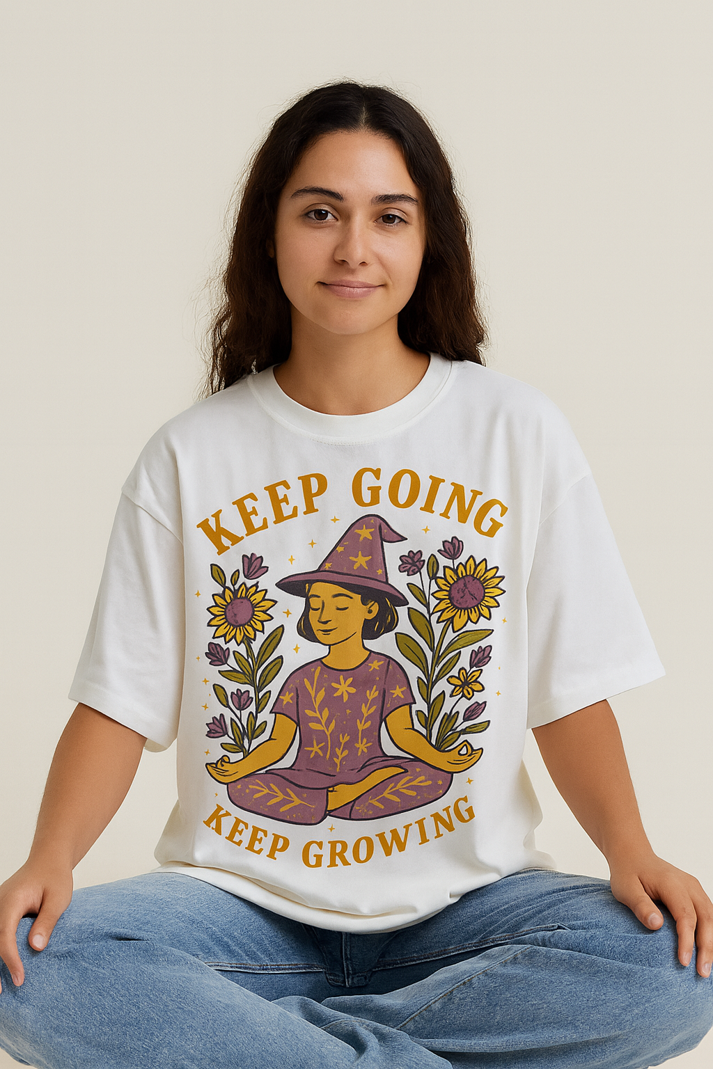 Oversized Boho T-Shirt | Positive Vibes range by Ginger Tee Clothing