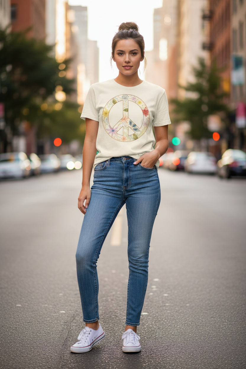 Pastel Peace Tee - Standing Regular Fit