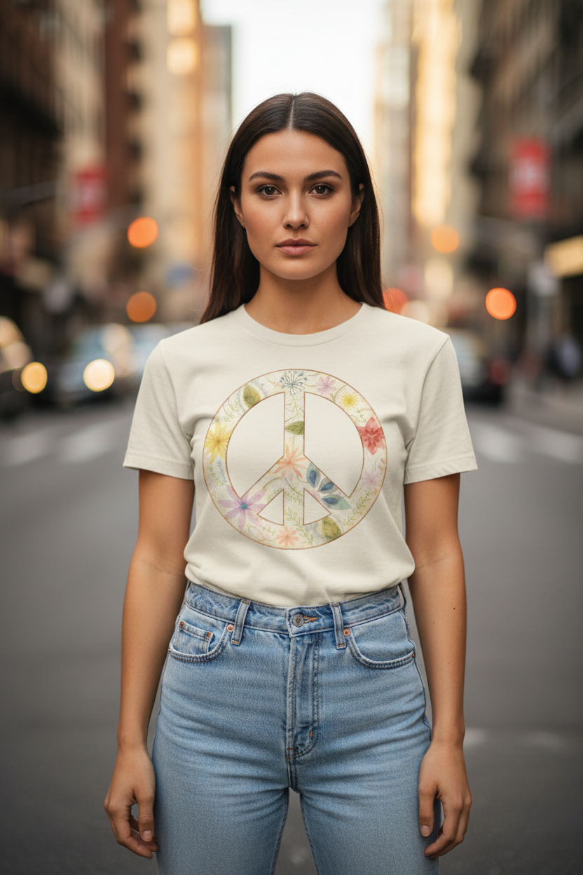 Pastel Peace Tee - Tucked