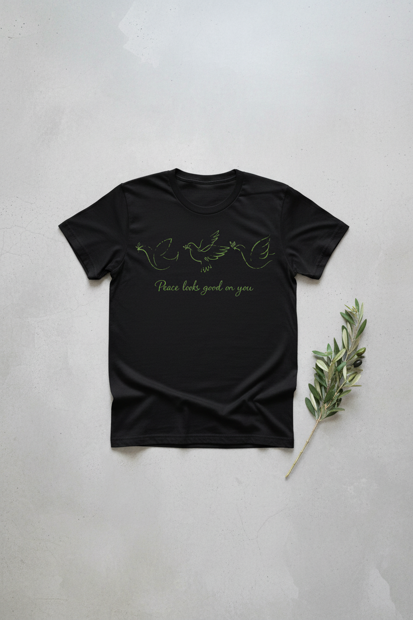 Peace Doves Black - Lay Flat