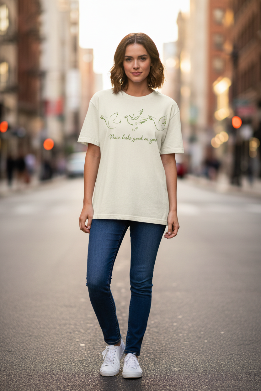 Peace Doves Cream - Standing Untucked