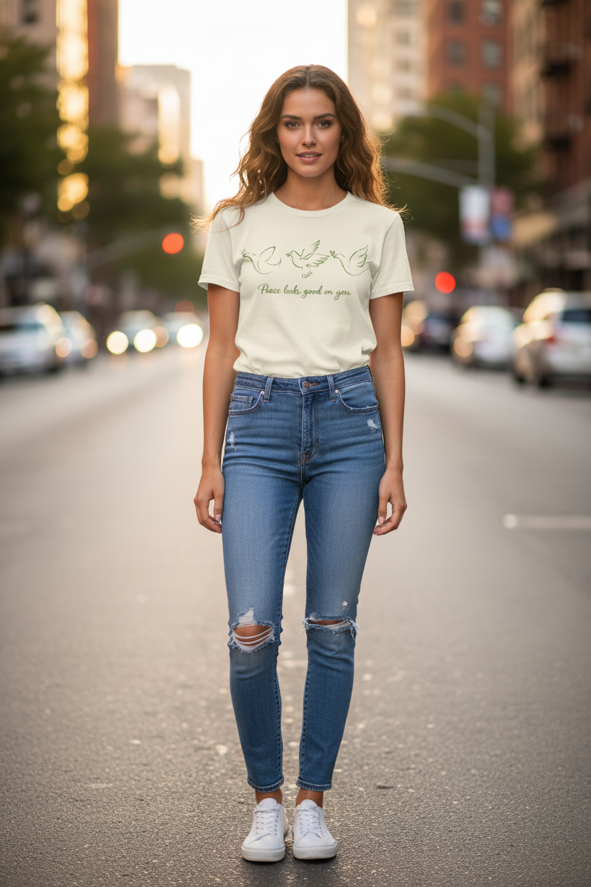 Peace Doves Cream - Standing