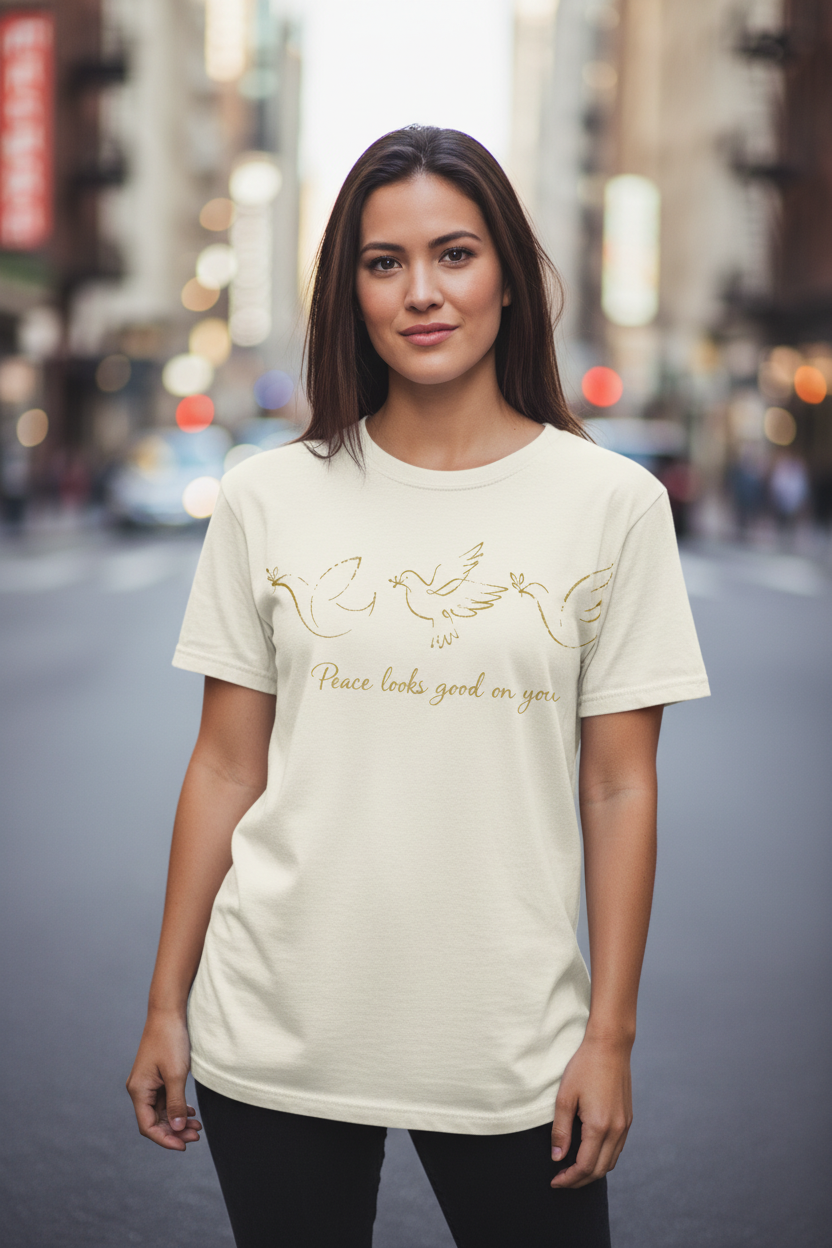 Peace Gold Doves Cream - Standing