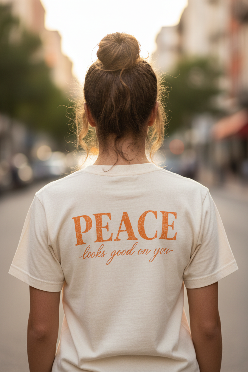 Peace Looks Good On You - Back Orange Cream