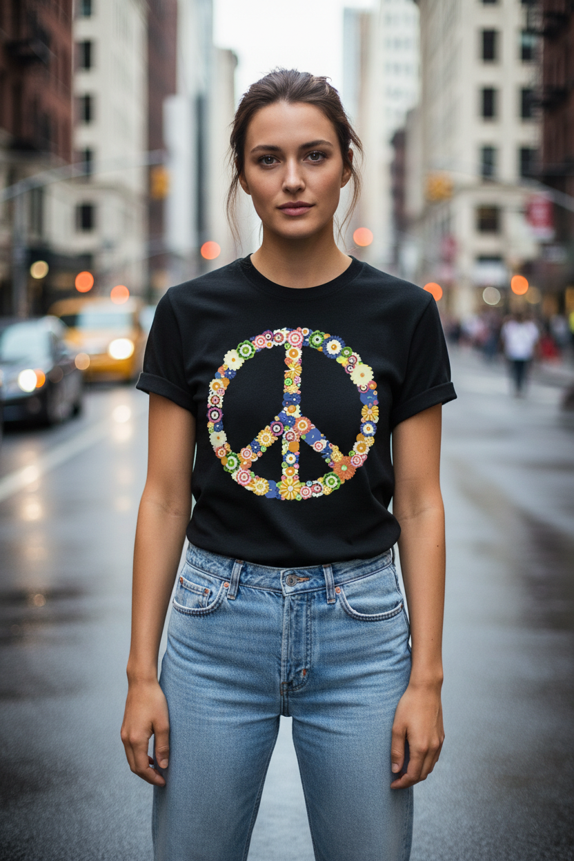 Peace Tee Black - Tucked In