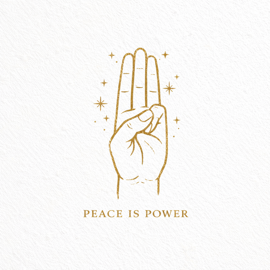 ✨ Peace Is Power ✌️🤍 — Vintage White Tee