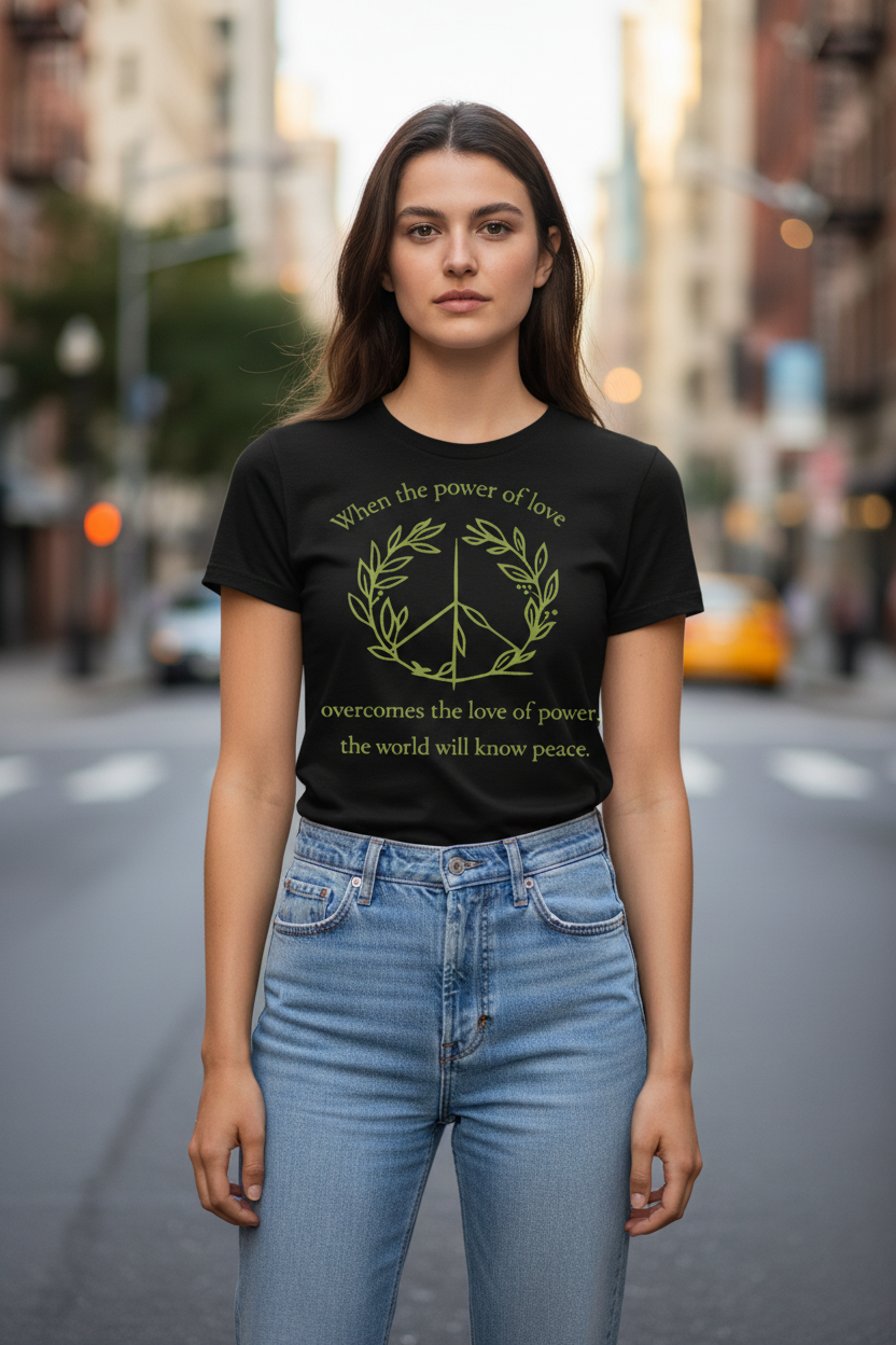 Power of Love Black Tee - Tucked