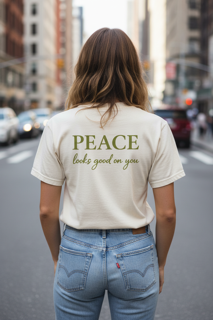 Power of Love Tee - Back Green Slogan