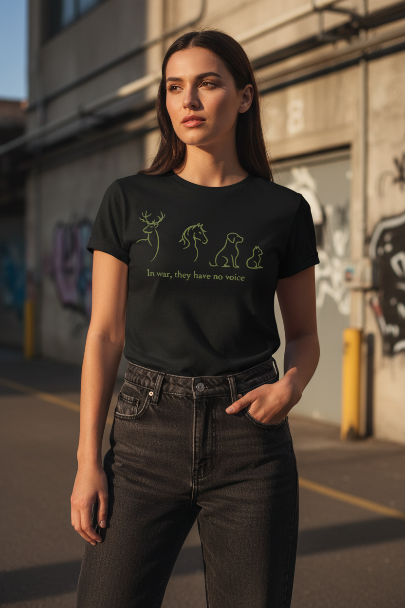 Tucked In – Black Tee Green Print