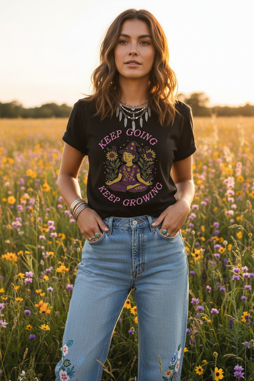 Tucked styling with mindful vibe