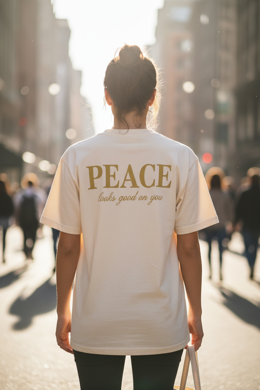 War Destroys Pocket Tee - Back Gold