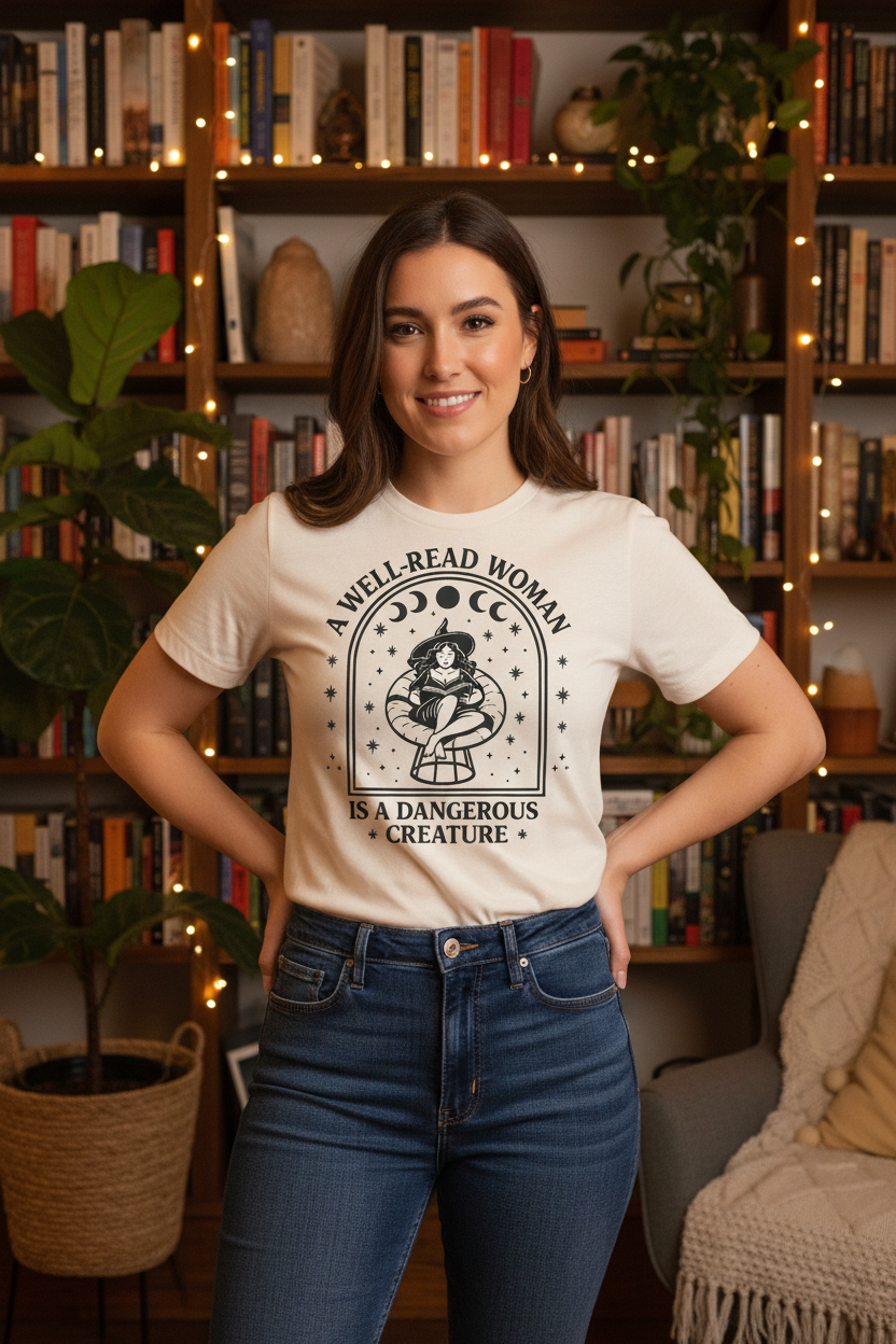 Well-Read Woman tucked in styling